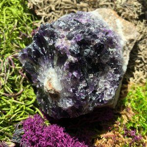 Brazilian Crystal Cluster on Matrix dark purple